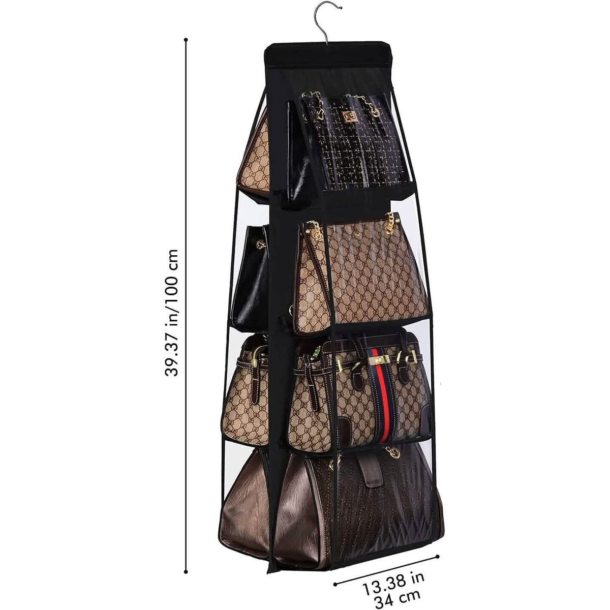 8 Pocket Hanging Purse Organizer Handbag Storage Hanger - A-1 Thread Vault