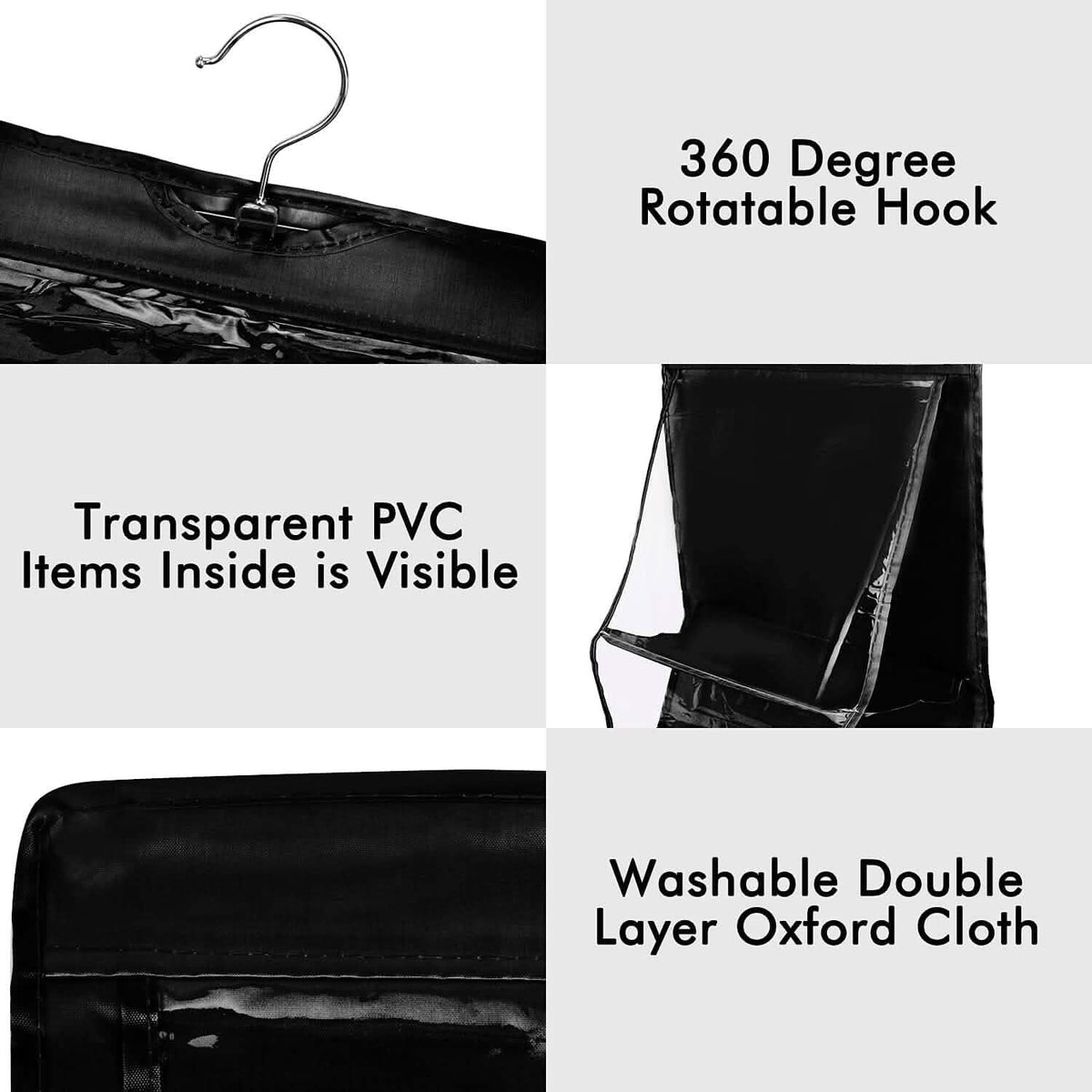 8 Pocket Hanging Purse Organizer Handbag Storage Hanger - A-1 Thread Vault