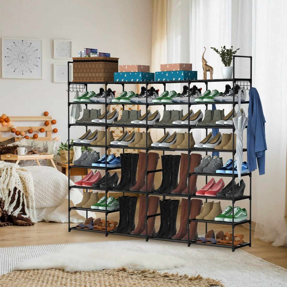 8-Tier Shoe Rack Metal Shoe Storage Shelf - A-1 Thread Vault