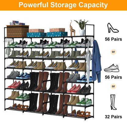 8-Tier Shoe Rack Metal Shoe Storage Shelf - A-1 Thread Vault