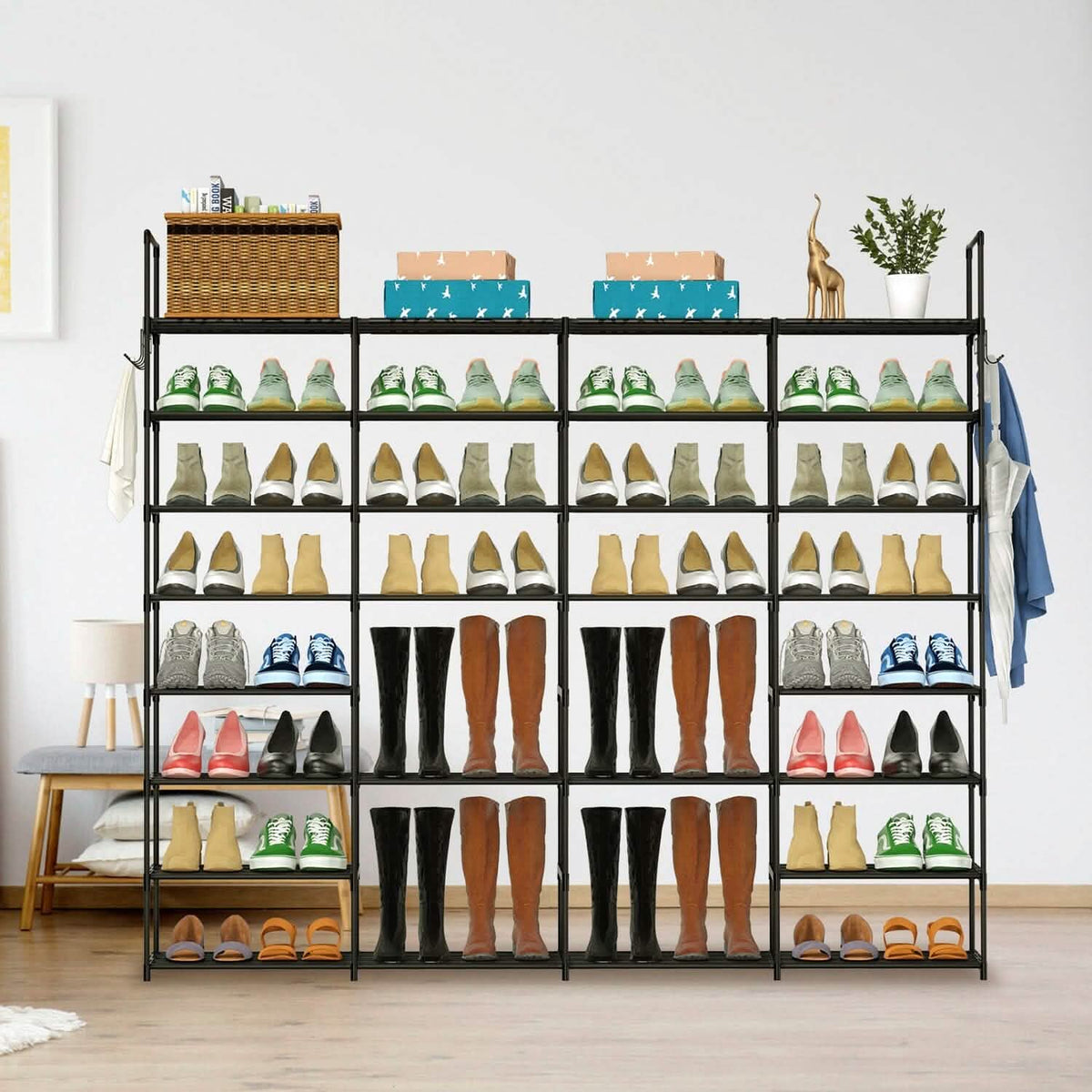 8-Tier Shoe Rack Metal Shoe Storage Shelf - A-1 Thread Vault