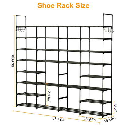 8-Tier Shoe Rack Metal Shoe Storage Shelf - A-1 Thread Vault
