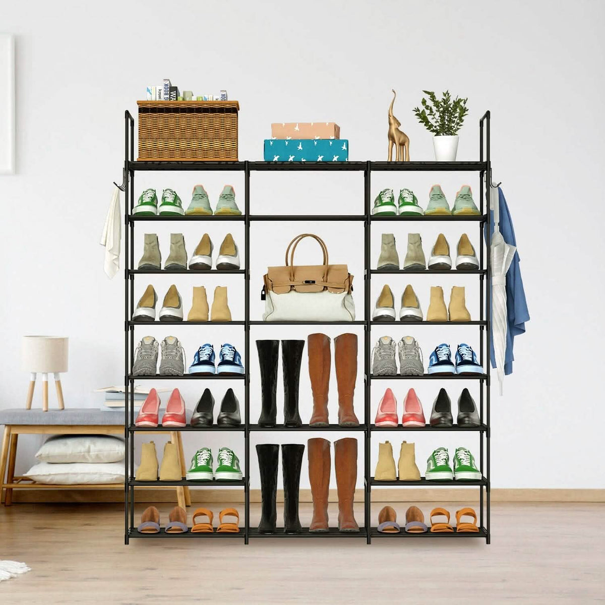 8-Tier Shoe Rack Metal Shoe Storage Shelf - A-1 Thread Vault