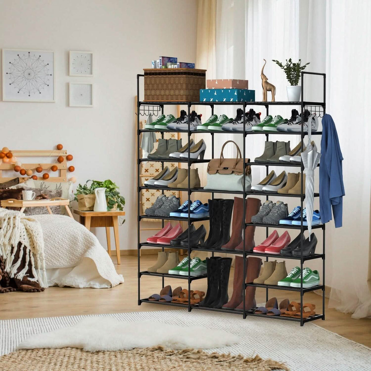 8-Tier Shoe Rack Metal Shoe Storage Shelf - A-1 Thread Vault