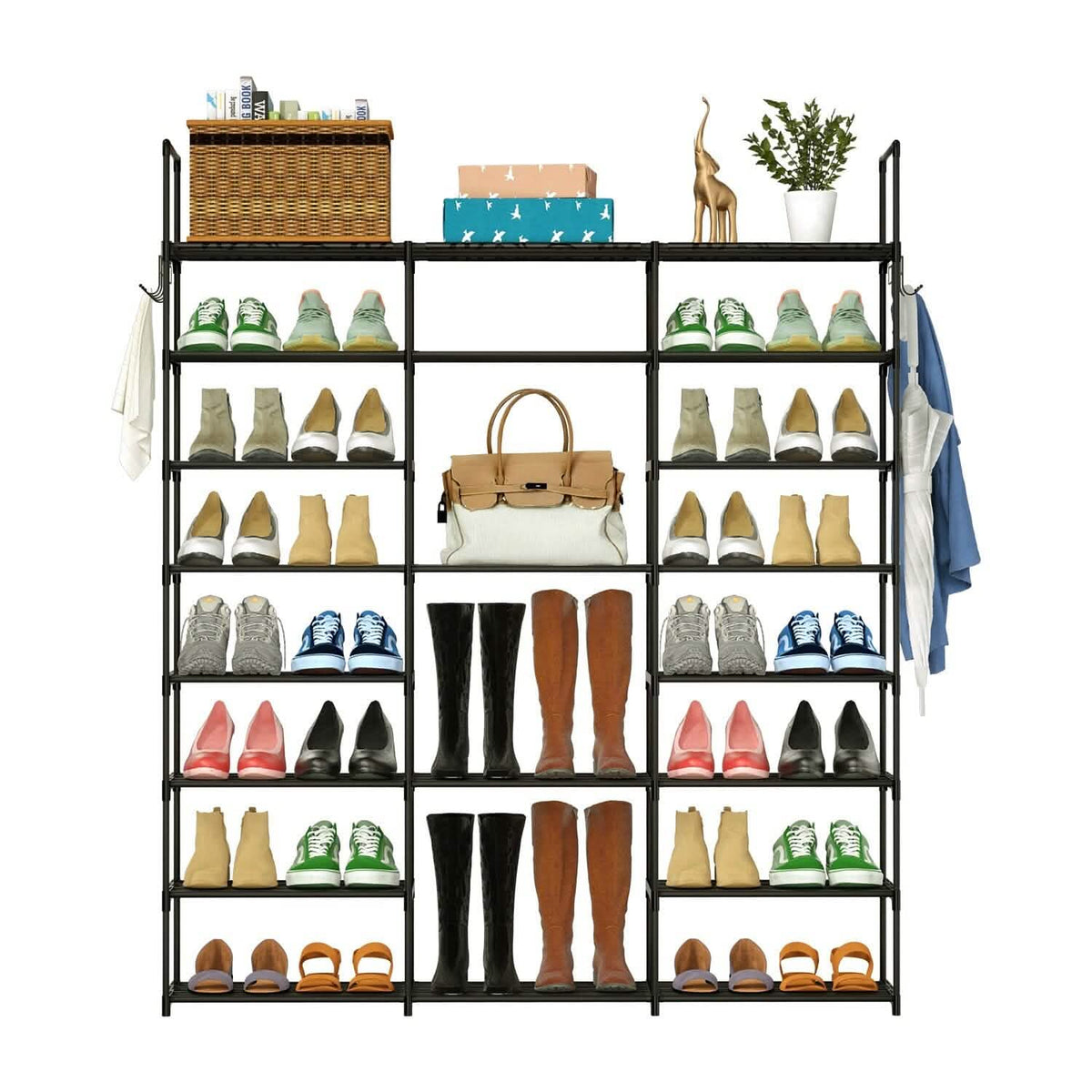 8-Tier Shoe Rack Metal Shoe Storage Shelf - A-1 Thread Vault