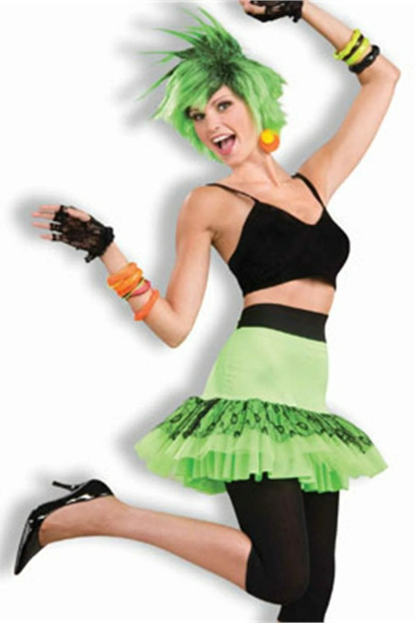 80's Neon Lace Skirt Costume Accessory - A-1 Thread Vault