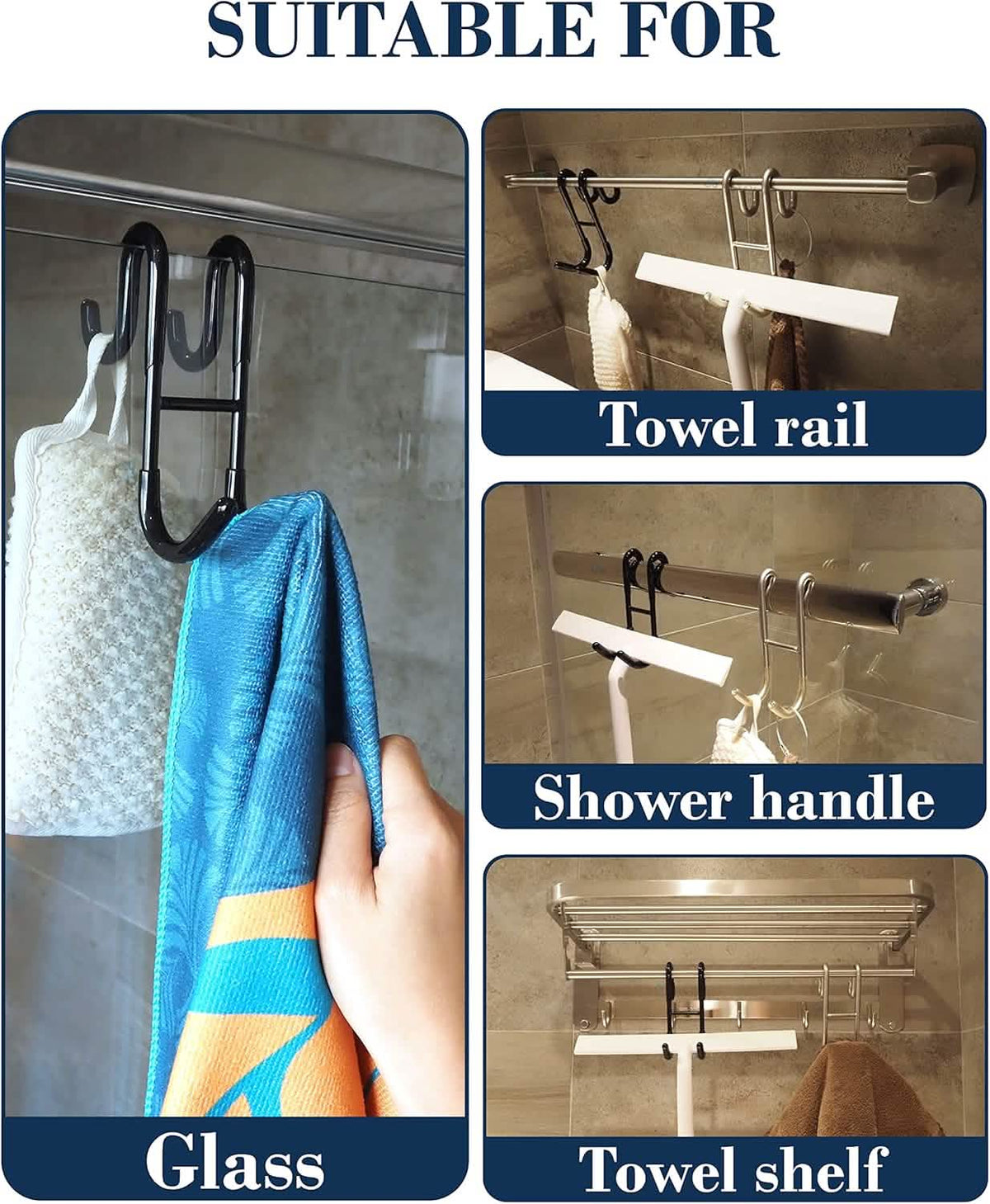 Rust-Resistant Door Mount Shower Hook – Strong Multifunctional Hanging Hook - A-1 Thread Vault