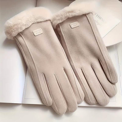 Cashmere Warm Suede Leather Plush Touch Screen Gloves - A-1 Thread Vault