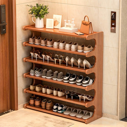 Bamboo Shoe Rack Organizer – 5 or 6 Tier, Space-Saving Storage - A-1 Thread Vault