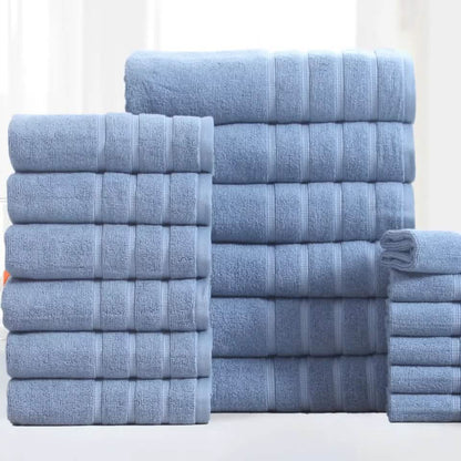 18-Piece: Bibb Home Zero Twist Egyptian Cotton Towel Set - A-1 Thread Vault