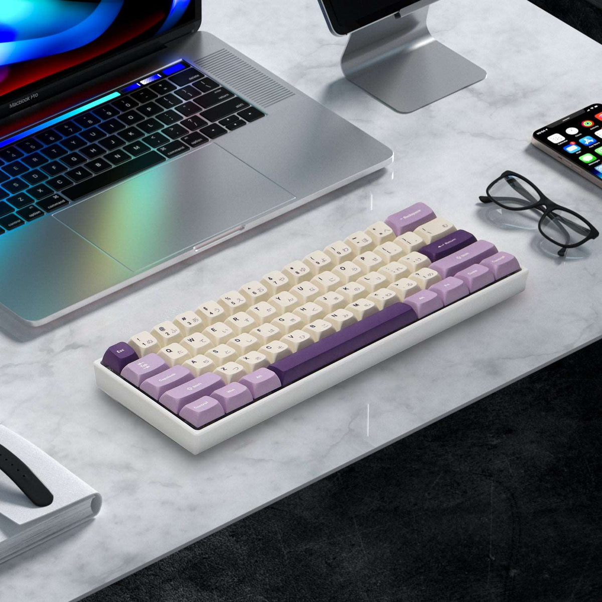 XVX Lavender Purple Dye-Sublimation XVX Profile 123-Key PBT Keycap Set - A-1 Thread Vault
