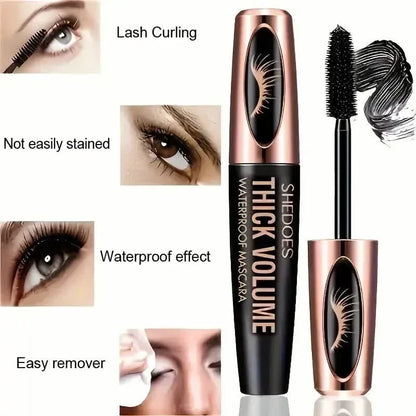 8D Curler Fiber Lash Mascara - Waterproof, Black, Thick Eyelash Shaping - A-1 Thread Vault