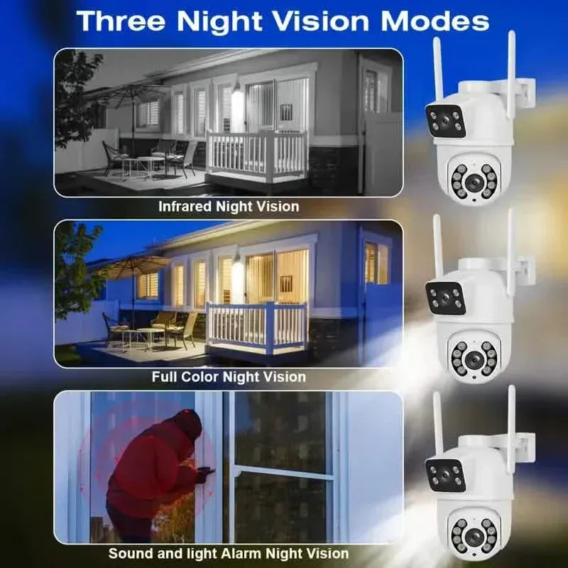 8MP Dual Lens WiFi PTZ Security Camera – Night Vision & Two-Way Audio - A-1 Thread Vault