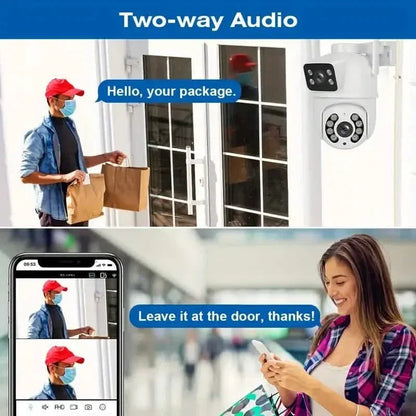 8MP Dual Lens WiFi PTZ Security Camera – Night Vision & Two-Way Audio - A-1 Thread Vault