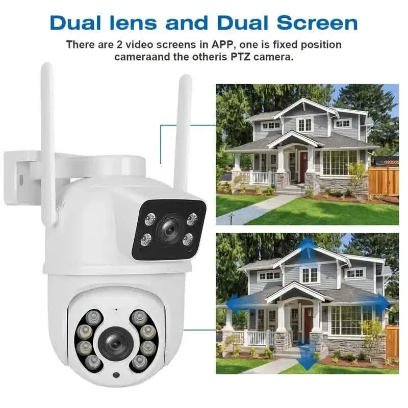 8MP Dual Lens WiFi PTZ Security Camera – Night Vision & Two-Way Audio - A-1 Thread Vault
