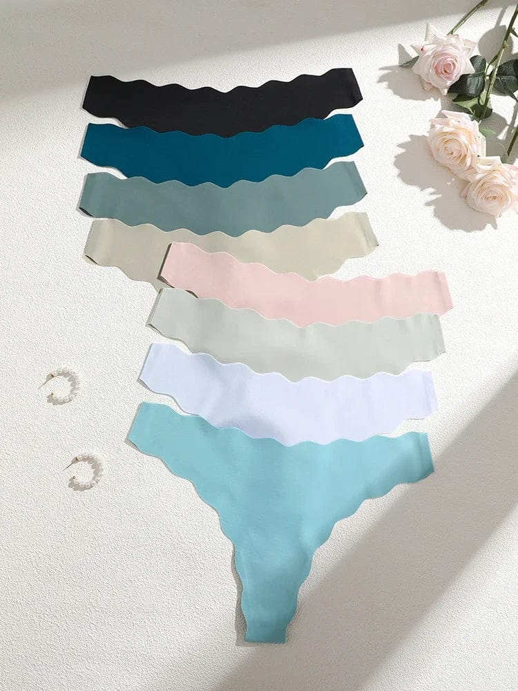 8Pcs Sexy Lingerie Women's Seamless Panties Ice Silk G-String Female Underpanties For Women Elasticity Thongs Secret G-String - A-1 Thread Vault