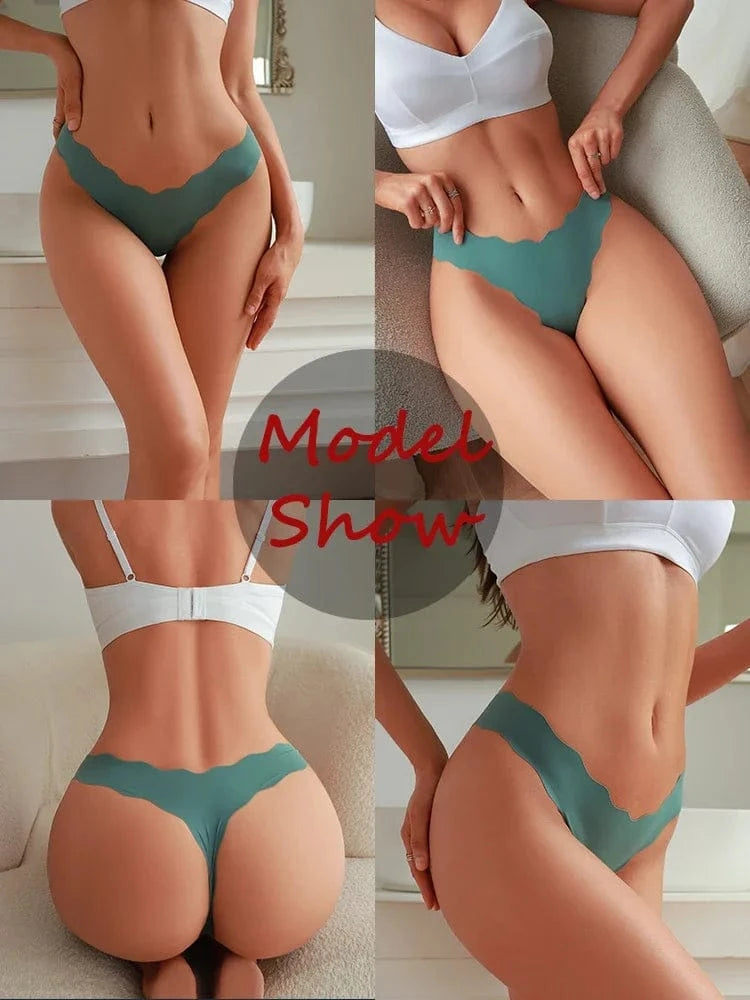8Pcs Sexy Lingerie Women's Seamless Panties Ice Silk G-String Female Underpanties For Women Elasticity Thongs Secret G-String - A-1 Thread Vault