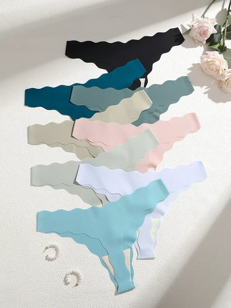 8Pcs Sexy Lingerie Women's Seamless Panties Ice Silk G-String Female Underpanties For Women Elasticity Thongs Secret G-String - A-1 Thread Vault