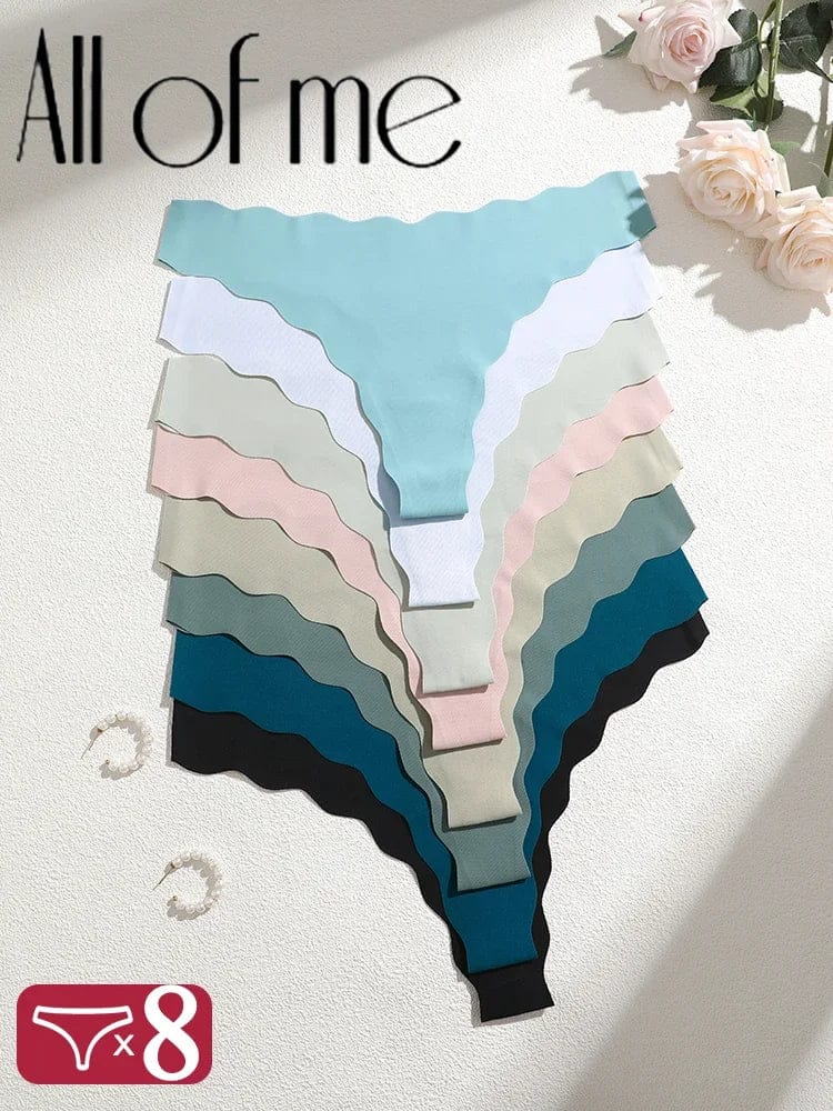 8Pcs Sexy Lingerie Women's Seamless Panties Ice Silk G-String Female Underpanties For Women Elasticity Thongs Secret G-String - A-1 Thread Vault