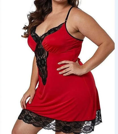 8XL Large Size Spaghetti Straps Nightgown Women Summer Lace Satin Sleepwear Plus Size Nightdress Ladies Pajamas Home Clothes - A-1 Thread Vault