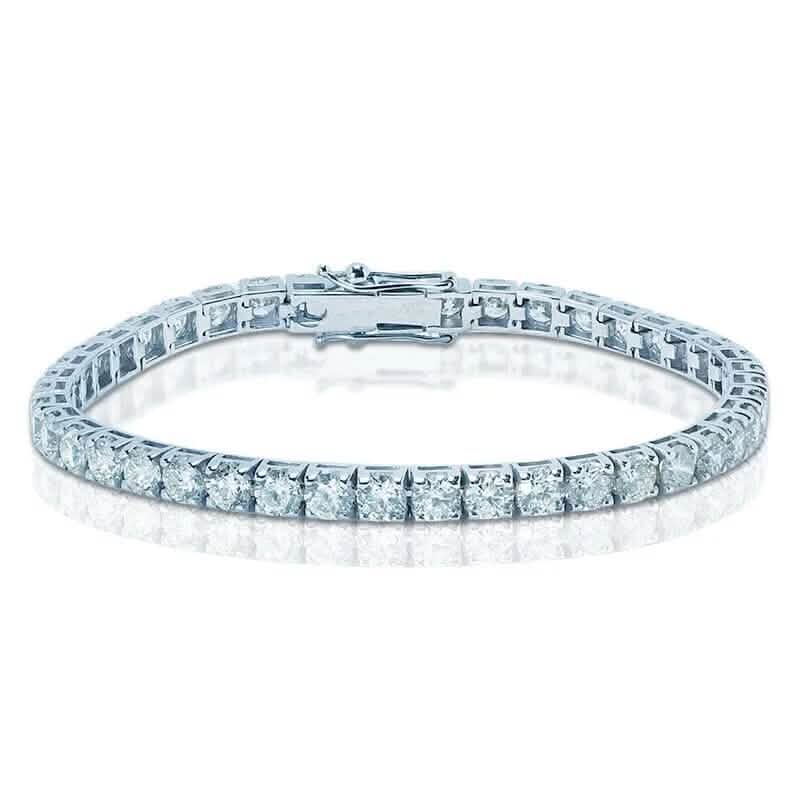 9 Ct Genuine Round-Cut Real Diamond Tennis Bracelet 7" 14K White Gold - A-1 Thread Vault