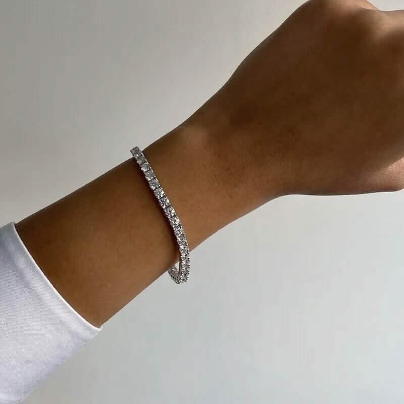 9 Ct Genuine Round-Cut Real Diamond Tennis Bracelet 7" 14K White Gold - A-1 Thread Vault