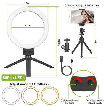 9" Dimmable LED Ring Light with Tripod - A-1 Thread Vault