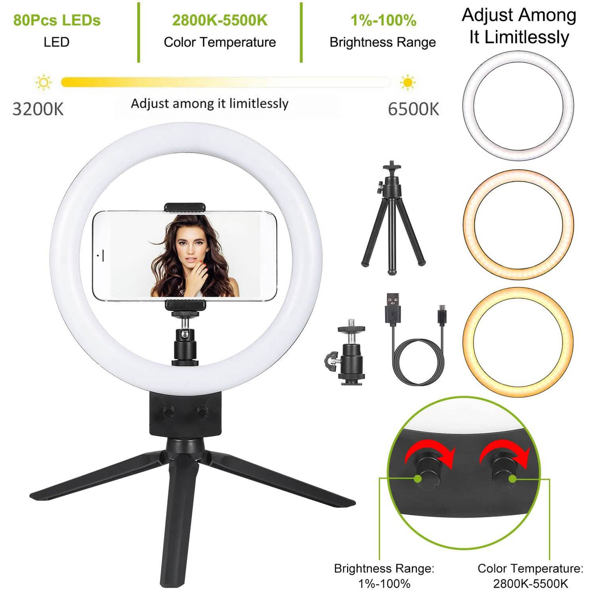 9" Dimmable LED Ring Light with Tripod - A-1 Thread Vault