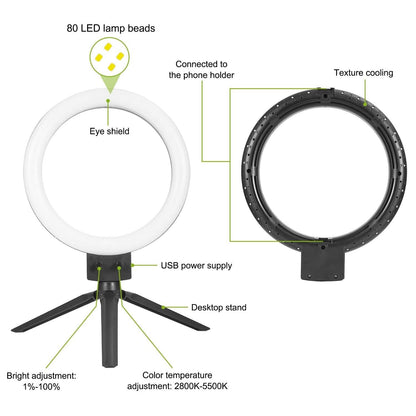 9" Dimmable LED Ring Light with Tripod - A-1 Thread Vault