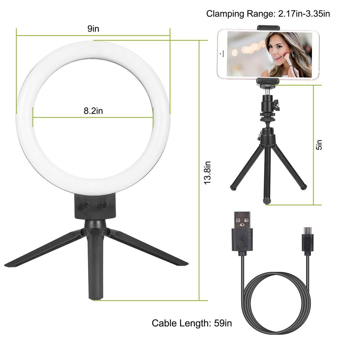 9" Dimmable LED Ring Light with Tripod - A-1 Thread Vault