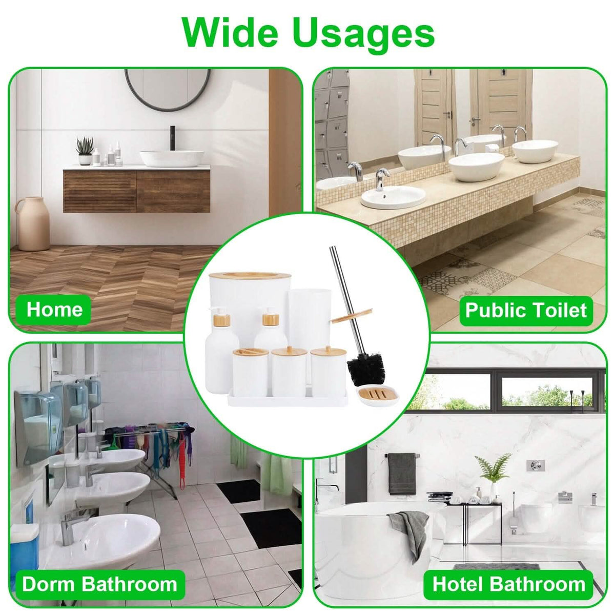 9-Piece: Bathroom Accessories Set - A-1 Thread Vault