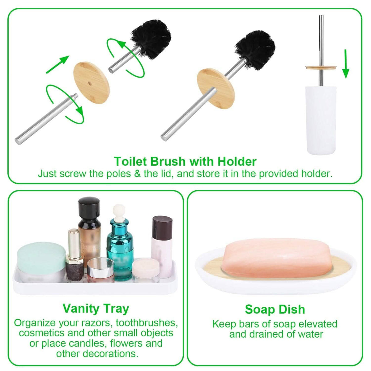 9-Piece: Bathroom Accessories Set - A-1 Thread Vault