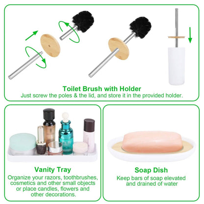 9-Piece: Bathroom Accessories Set - A-1 Thread Vault