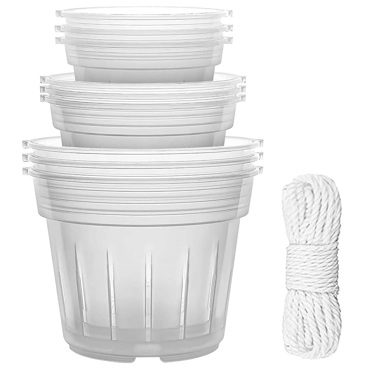 9-Piece: Orchid Pots Clear Reusable Plastic Flower Plant Nursery Planter - A-1 Thread Vault