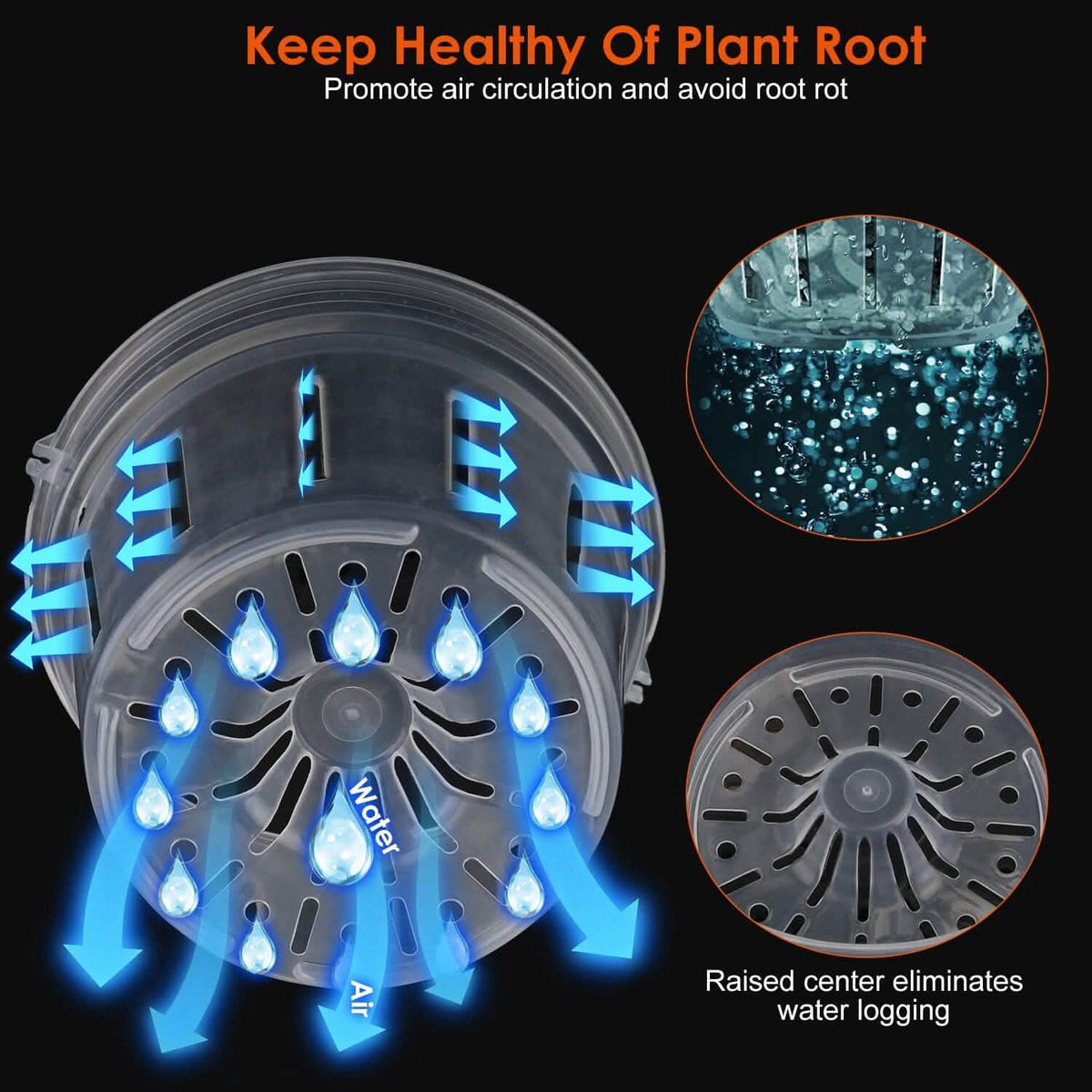 9-Piece: Orchid Pots Clear Reusable Plastic Flower Plant Nursery Planter - A-1 Thread Vault