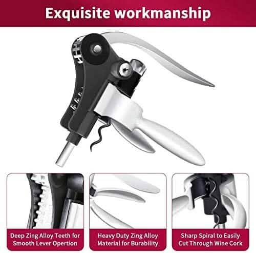 9-Piece Set: Wine Opener Set with Corkscrew, Foil Cutter, Thermometer, Stoppers & More - A-1 Thread Vault
