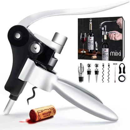 9-Piece Set: Wine Opener Set with Corkscrew, Foil Cutter, Thermometer, Stoppers & More - A-1 Thread Vault