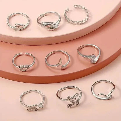 9-Pieces: Adjustable Foot Ring Set - A-1 Thread Vault