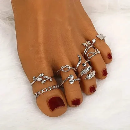 9-Pieces: Adjustable Foot Ring Set - A-1 Thread Vault