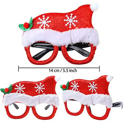 9-Pieces: Christmas Glitter Party Glasses Frame - A-1 Thread Vault