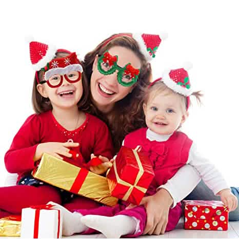 9-Pieces: Christmas Glitter Party Glasses Frame - A-1 Thread Vault