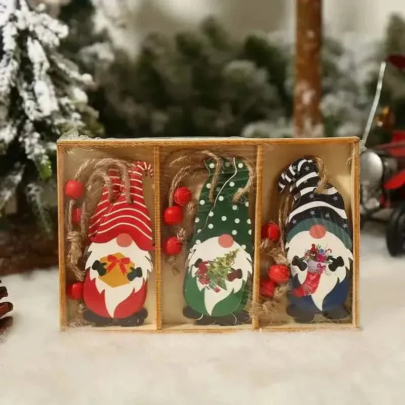 9-Pieces: Festive Christmas Wooden Hanging Box - A-1 Thread Vault