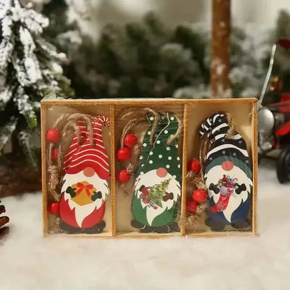 9-Pieces: Festive Christmas Wooden Hanging Box - A-1 Thread Vault
