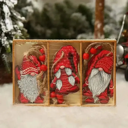 9-Pieces: Festive Christmas Wooden Hanging Box - A-1 Thread Vault