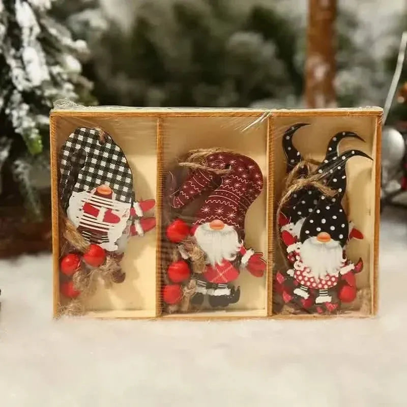9-Pieces: Festive Christmas Wooden Hanging Box - A-1 Thread Vault
