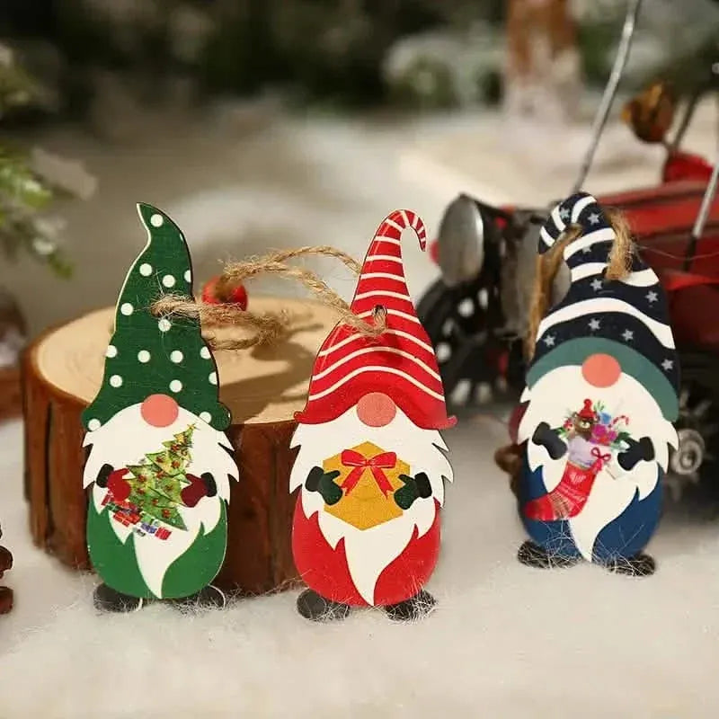 9-Pieces: Festive Christmas Wooden Hanging Box - A-1 Thread Vault