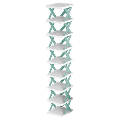 9-Tier Narrow Entryway Shoe Rack Plastic Vertical Shoe Organizer - A-1 Thread Vault