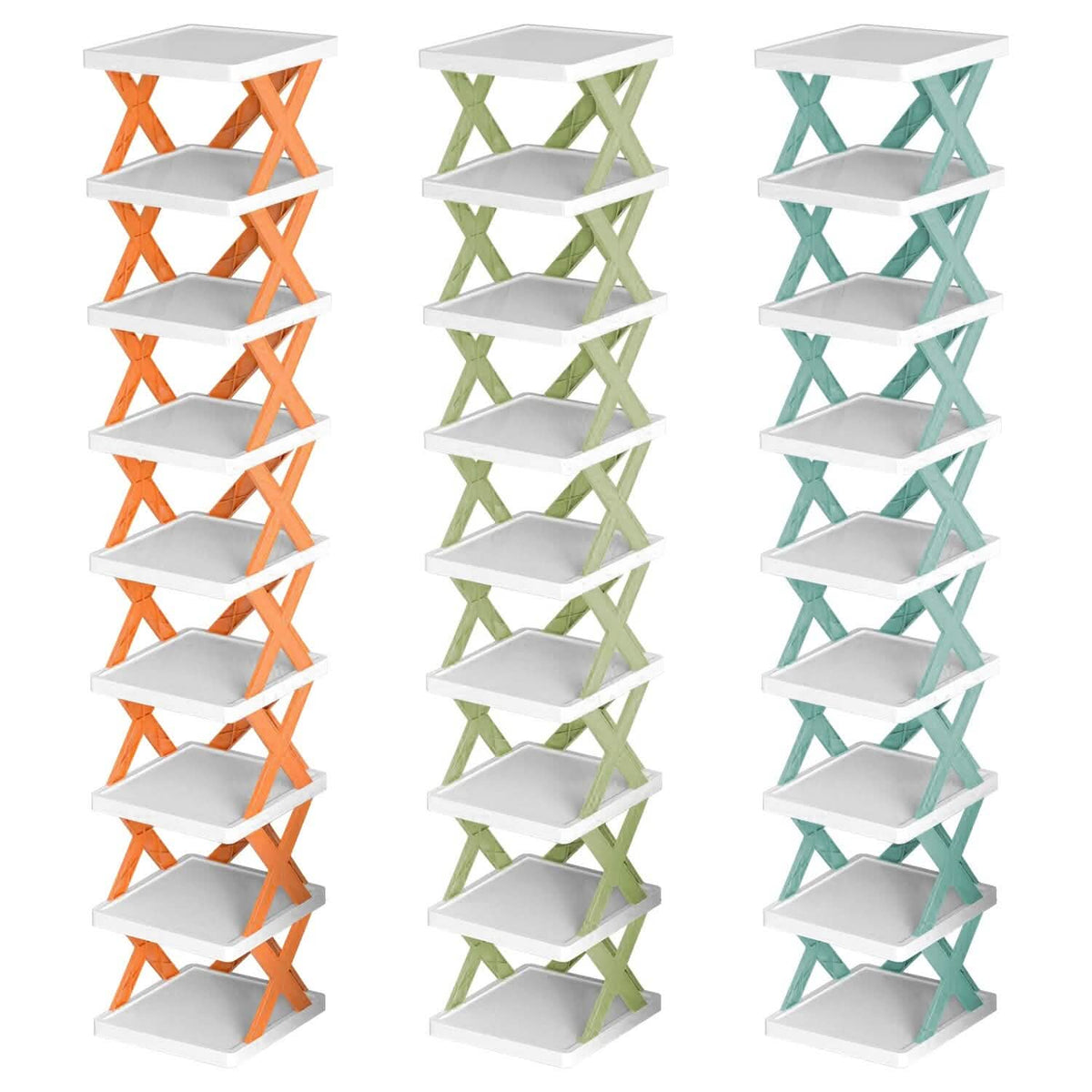 9-Tier Narrow Entryway Shoe Rack Plastic Vertical Shoe Organizer - A-1 Thread Vault