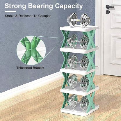 9-Tier Narrow Entryway Shoe Rack Plastic Vertical Shoe Organizer - A-1 Thread Vault
