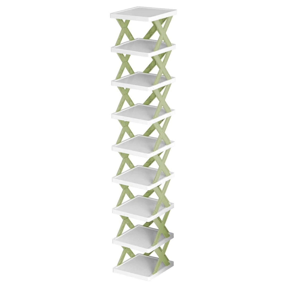 9-Tier Narrow Entryway Shoe Rack Plastic Vertical Shoe Organizer - A-1 Thread Vault